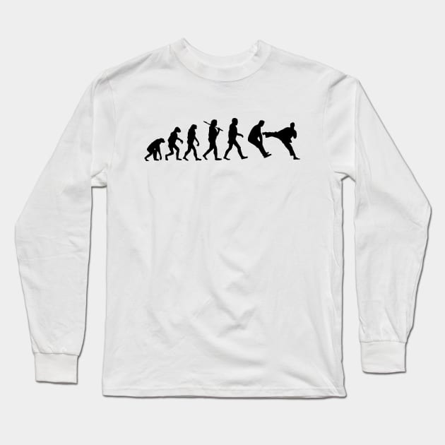 Kung-Fu Human Evolution Kick Long Sleeve T-Shirt by AustralianMate